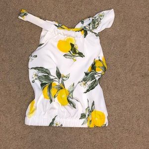 Lemon printed sleeveless top